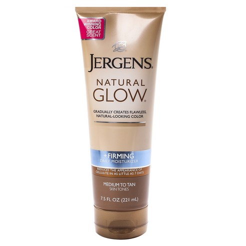 Jergens 내추럴 글로우 + 퍼밍 데일리 모이스처라이저 미디엄 투 탠 스킨 톤, 221ml, 1개