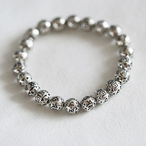 [오케이나우ㅣ인기상품] 붓다스토리 925 은구슬 옴마니반메훔 팔찌: 평온과 명상의 상징 [OKNOWㅣ추천상품]