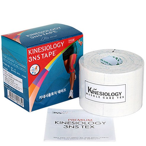 3NS 국내산 키네시올로지 테이프 컬러 5cm*5M, 화이트, 1롤