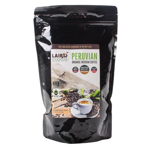 Laird Superfood 페루비안, Medium Whole Bean, 396g