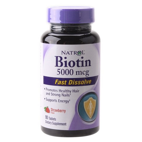 나트롤 비오틴 5000mcg 패스트 디졸브 스트로베리 타블렛, 90개입, 1개, 90정 컨트리라이프맥시헤어플러스