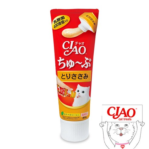 이나바 고양이 CIAO 츄브 헤어볼케어, 참치+헤어볼, 80g, 6개