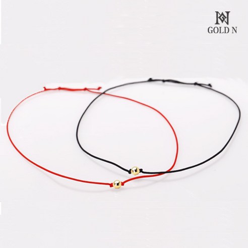 골드앤 14K 심플 골드볼 3mm 매듭 팔찌 1+1