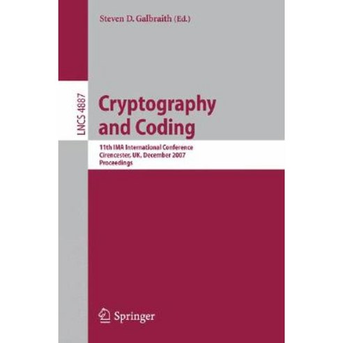 Cryptography and Coding Paperback, Springer