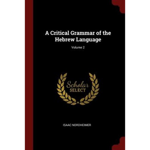 A Critical Grammar of the Hebrew Language; Volume 2 Paperback, Andesite Press