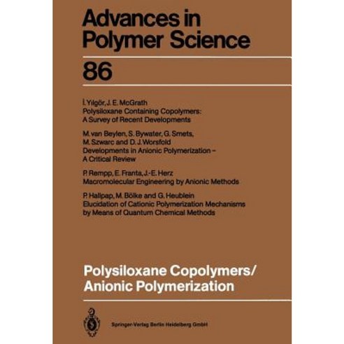 Polysiloxane Copolymers / Anionic Polymerization Paperback, Springer