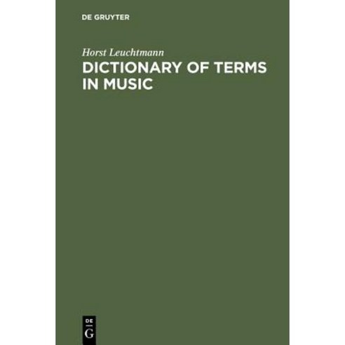 Dictionary of Terms in Music / Worterbuch Musik Hardcover, de Gruyter