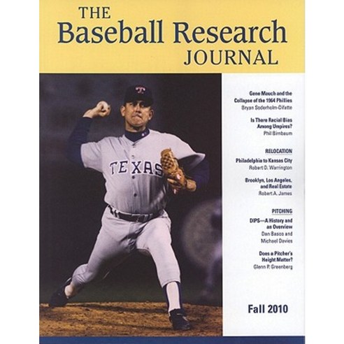 Baseball Research Journal (Brj) Volume 39 #2 Paperback, Society for American Baseball Research