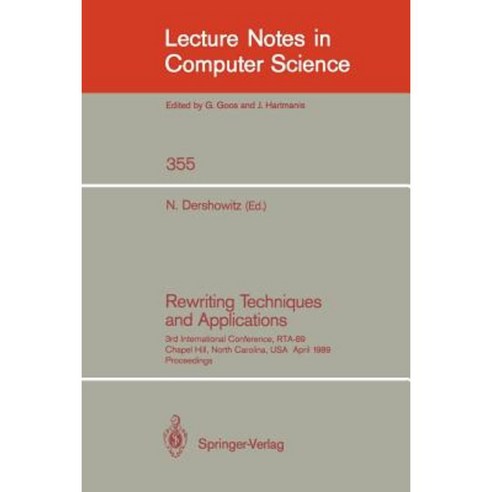 Rewriting Techniques and Applications Paperback, Springer