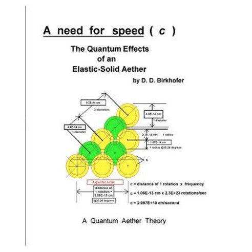 A Need for Speed ( C ): The Quantum Effects of an Elastic-Solid Aether Paperback, Createspace Independent Publishing Platform