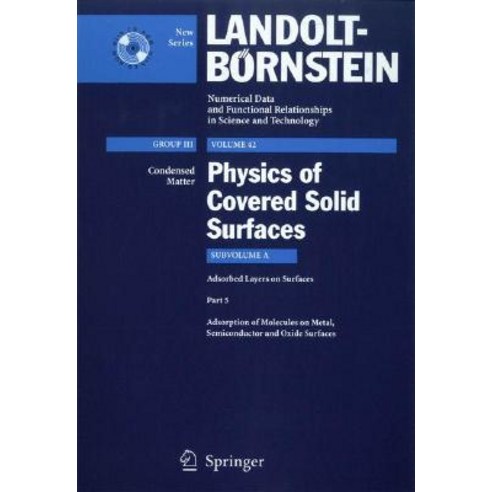 Adsorption of Molecules on Metal Semiconductor and Oxide Surfaces Hardcover, Springer