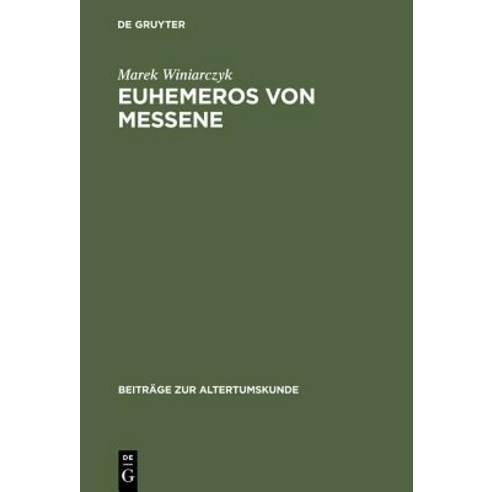 Euhemeros Von Messene Hardcover, de Gruyter