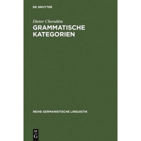 Grammatische Kategorien Hardcover, Max Niemeyer Verlag