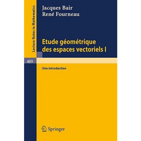Etude Geometrique Des Espaces Vectoriels I: Une Introduction Paperback, Springer