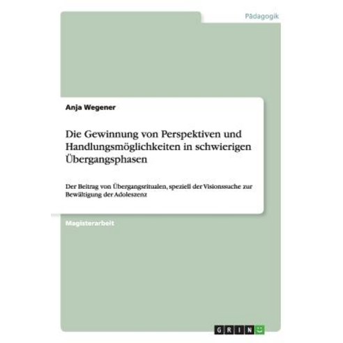 Die Gewinnung Von Perspektiven Und Handlungsmoglichkeiten in Schwierigen Ubergangsphasen Paperback, Grin Verlag Gmbh
