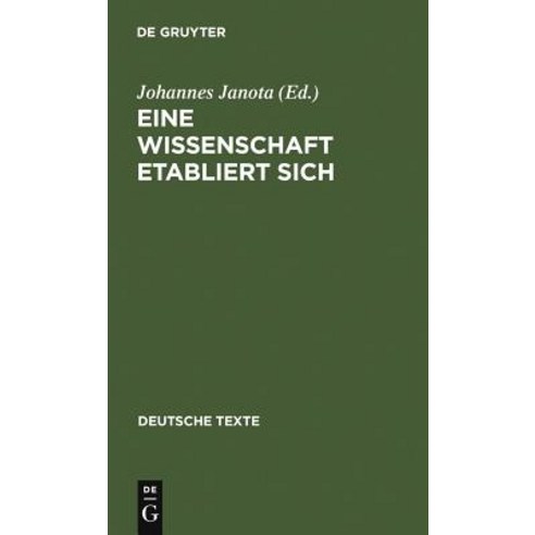 Eine Wissenschaft Etabliert Sich Hardcover, de Gruyter