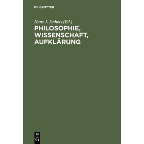 Philosophie Wissenschaft Aufklarung Hardcover, de Gruyter