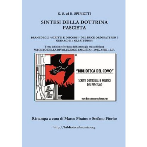Sintesi Della Dottrina Fascista Paperback, Lulu.com