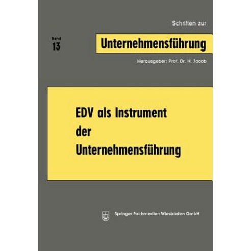 Edv ALS Instrument Der Unternehmensfuhrung Paperback, Gabler Verlag