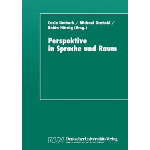 Perspektive in Sprache Und Raum Paperback, Deutscher Universitatsverlag