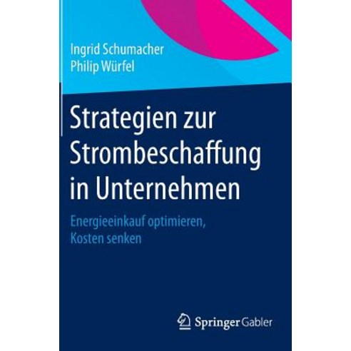 Strategien Zur Strombeschaffung in Unternehmen: Energieeinkauf Optimieren Kosten Senken Hardcover, Springer Gabler