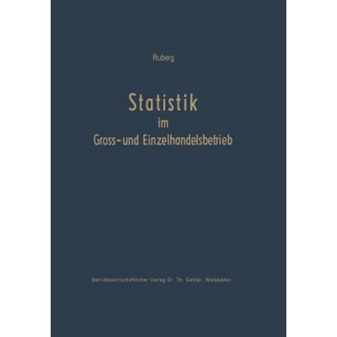Statistik Im Gro- Und Einzelhandelsbetrieb Paperback, Gabler Verlag