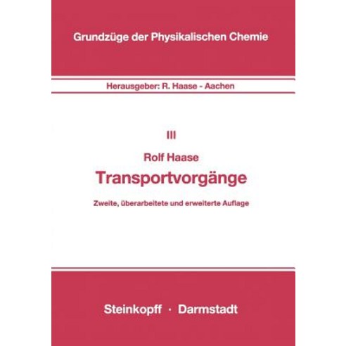 Transportvorgange Paperback, Steinkopff