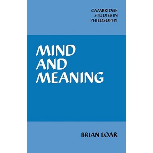 Mind and Meaning, Cambridge University Press