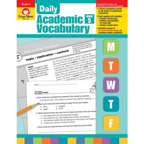 Daily Academic Vocabulary Grade 5 [With Transparencies], Evan Moor Educational Publishers