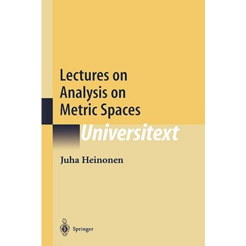 Lectures on Analysis on Metric Spaces Hardcover, Springer