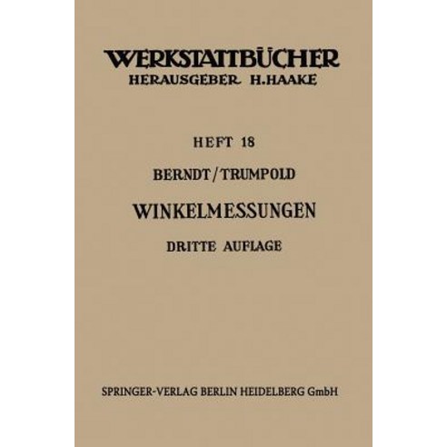 Technische Winkelmessungen Paperback, Springer