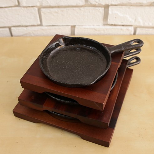 주방애몰 신손잡이 스테이크팬 주물팬 철판 요리 안주 소세지 고기 볶음 주물 후라이 스테이크판, 1개, 신손잡이2호