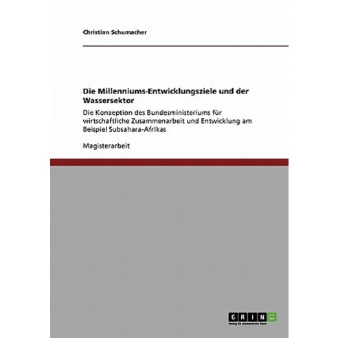 Die Millenniums-Entwicklungsziele Und Der Wassersektor, Grin Publishing