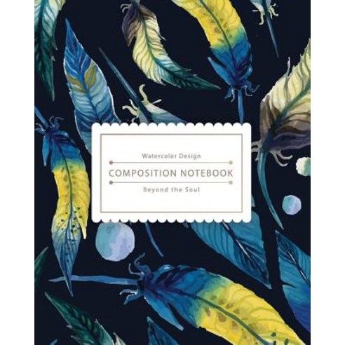 Composition Notebook: Blue Watercolor Bird Feathers Composition ...