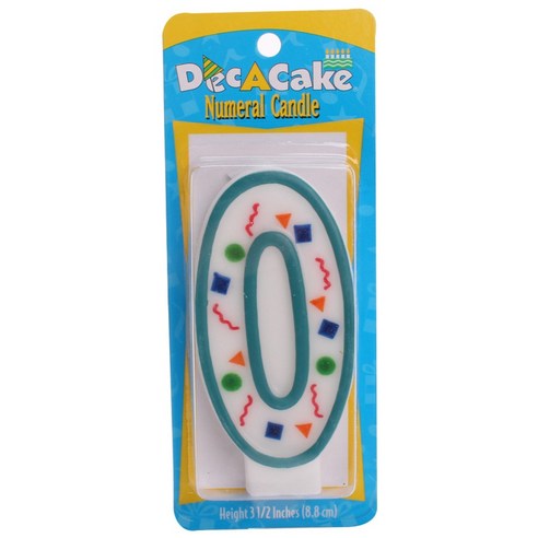 Dec-A-Cake 숫자 생일초 8.8cm, #0, 1개