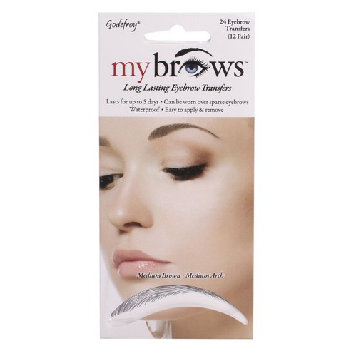 고드프로이 마이 브로우 롱 래스팅 아이브로우 트랜스퍼 미디엄 아치, Medium Brown, 1개