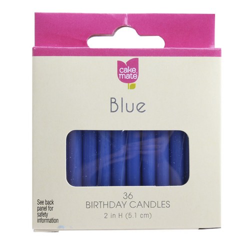 케이크메이트 원형 생일초, Blue, 36개입