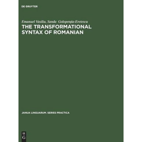 The Transformational Syntax of Romanian Hardcover, Walter de Gruyter