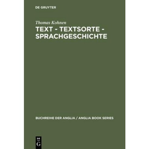 Text - Textsorte - Sprachgeschichte Hardcover, de Gruyter