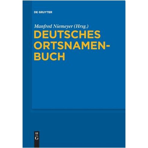 Deutsches Ortsnamenbuch Paperback, de Gruyter
