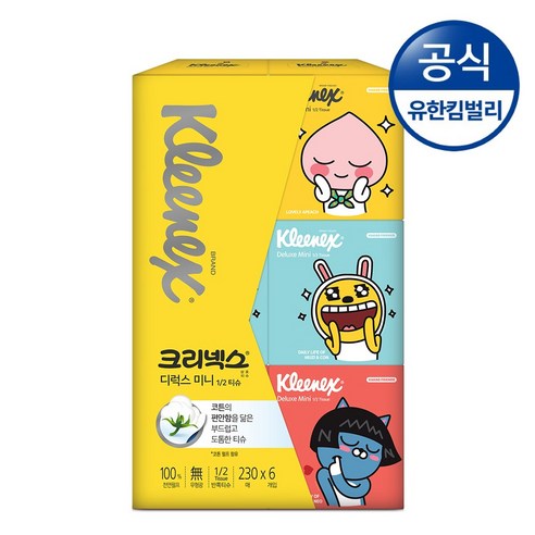 크리넥스 미니맥시X카카오 230매 6각, 6개