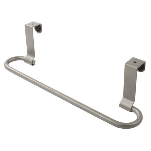 스펙트럼 유로 오버 더 캐비닛 타월 바 행주걸이 28.6 x 7.6 x 7.6cm, Satin Nickel, 1개