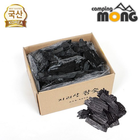 꾸버스 지리산 참숯 4kg 바베큐숯 박스숯 국산 백탄 캠핑숯 숯불바베큐 구이용숯 차콜, 1개