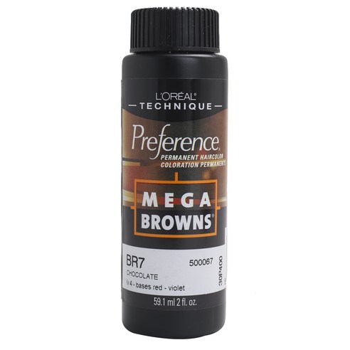 로레알 프리퍼런스 퍼머넌트 헤어컬러 메가 브라운 59.1ml, BR7 Chocolate, 1개