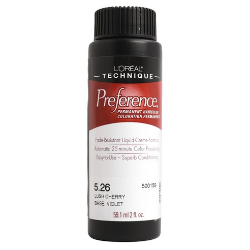 로레알 프리퍼런스 퍼머넌트 헤어컬러 59.1ml, 05.26 Lush Cherry, 1개