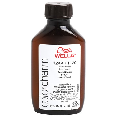Wella 컬러 참 퍼머넌트 리퀴드 헤어컬러 42ml, 12AA 1120 Nordic Blonde, 1개