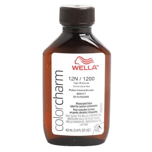 Wella 컬러 참 퍼머넌트 리퀴드 헤어컬러 42ml, 12N 1200 High Lift Blonde, 1개