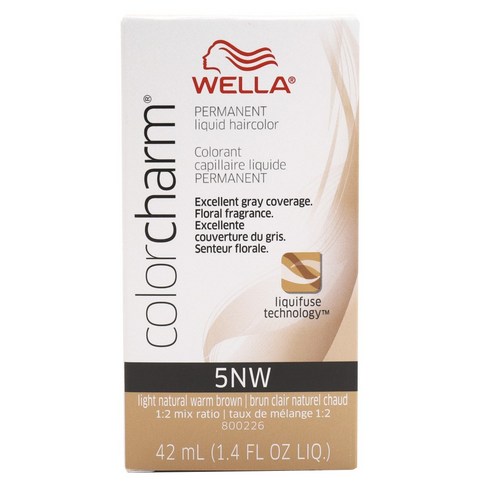 웰라 컬러참 퍼머넌트 리퀴드 헤어컬러 42ml, 5NW Light Natural Warm Brown, 1개