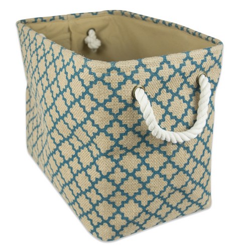 Design Imports 사각 벌랩 빈 래티스 S, Teal, 1개