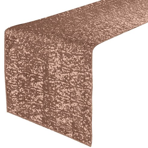 Fab Findz 데코레이티브 세퀸 테이블 러너, Rose Gold